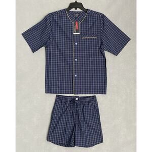 Roundtree & Yorke Men's Small Sleepwear Short Sleeve & Shorts Cotton Blue NEW